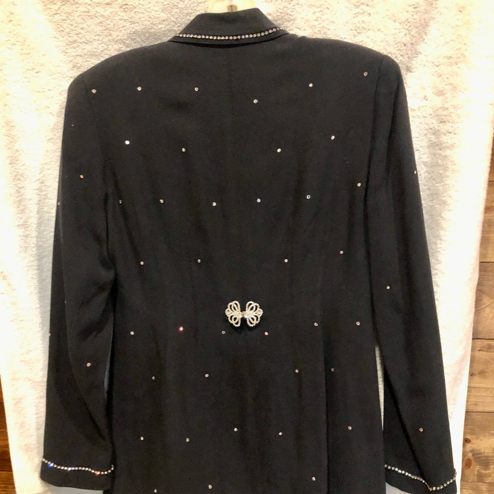 Moda INTL Black Blazer/Jacket with Lots of Crystals Size 2P